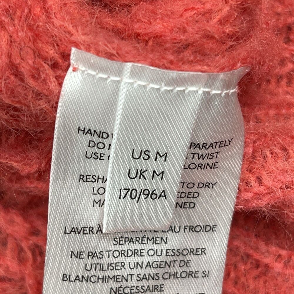 Anthropologie Sweater Womens Medium Ruffle Neck Waffle Knit Cropped Wool Blend - Picture 7 of 8